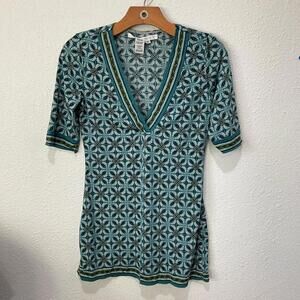 Max Studio Women's Blue and Multi Blous